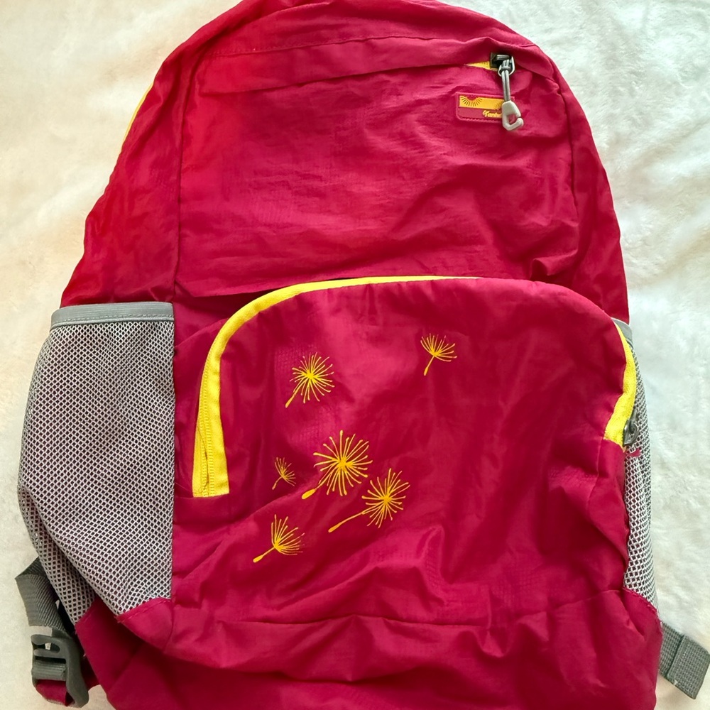Red Backpack with Yellow Accents
